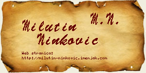 Milutin Ninković vizit kartica